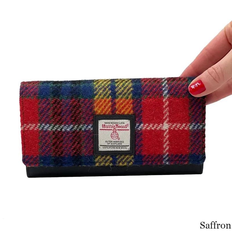 B40292 SAFFRON Colour Women Handmade Harris Tweed Long Wallet Lifestyle Gaelsong