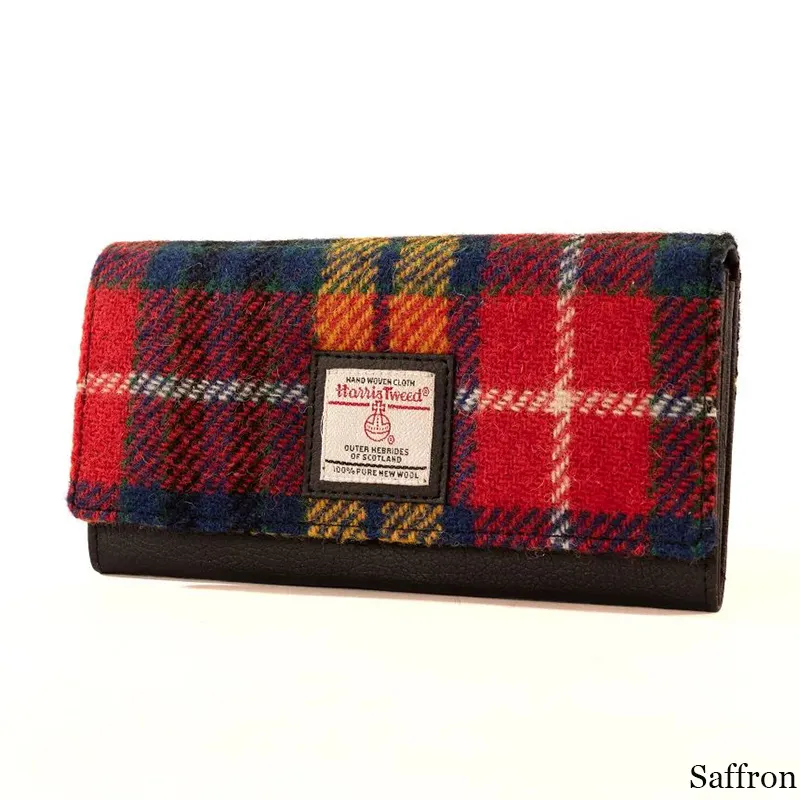 B40292 SAFFRON Colour Women Handmade Harris Tweed Long Wallet Gaelsong