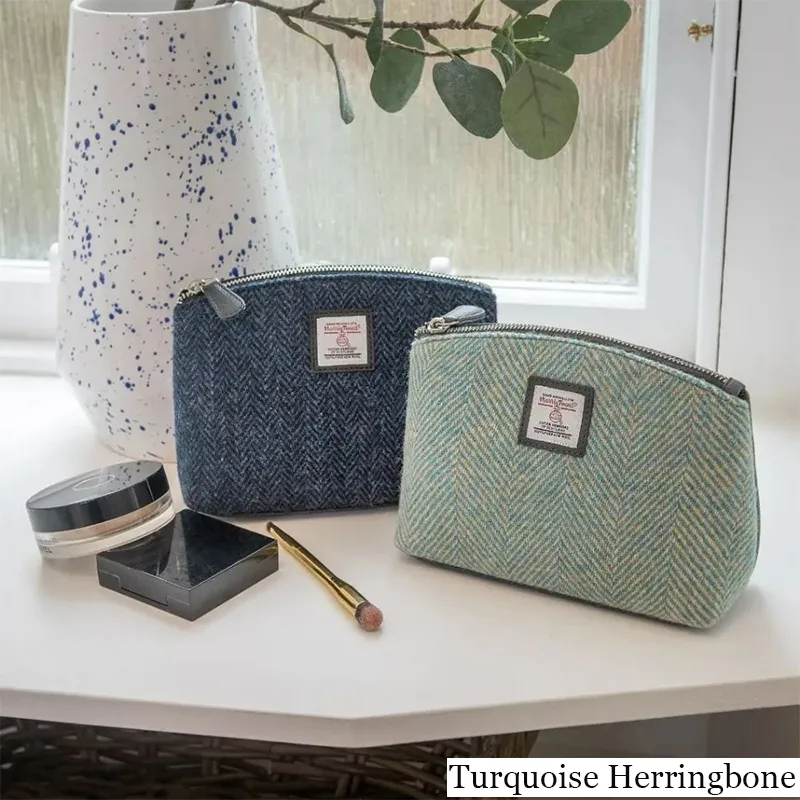 Handwoven Harris Tweed Cosmetic Bag