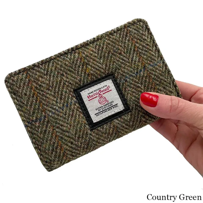 B40296 COUNTRY GREEN Colour Harris Tweed Medium Zip Wallet for Women Lifestyle Gaelsong