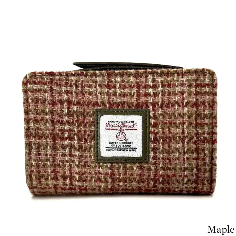 B40296 MAPLE Colour Harris Tweed Medium Zip Wallet for Women Gaelsong