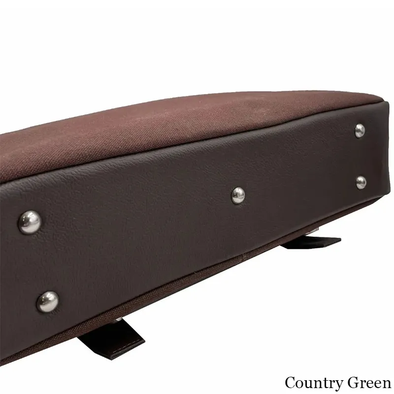 B40297 COUNTRY GREEN Colour Men's Harris tweed Messenger Bag Bottom View Metal Feet Gaelsong