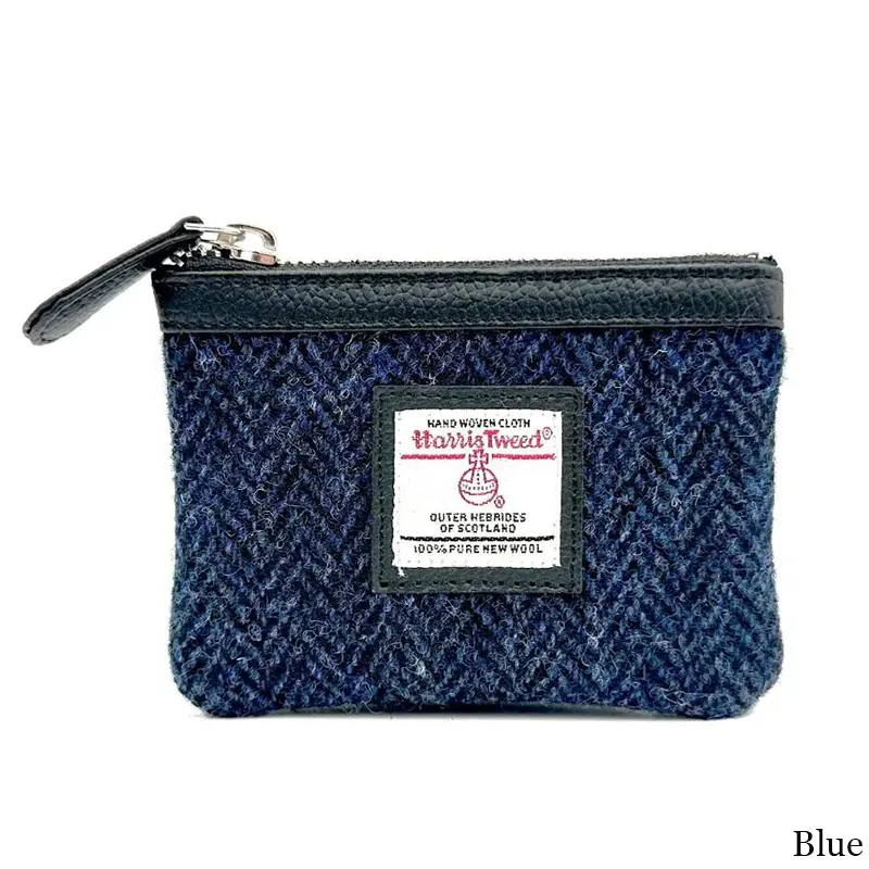 B40298 BLUE Colour Handcrafted Harris Tweed Coin Purse Gaelsong