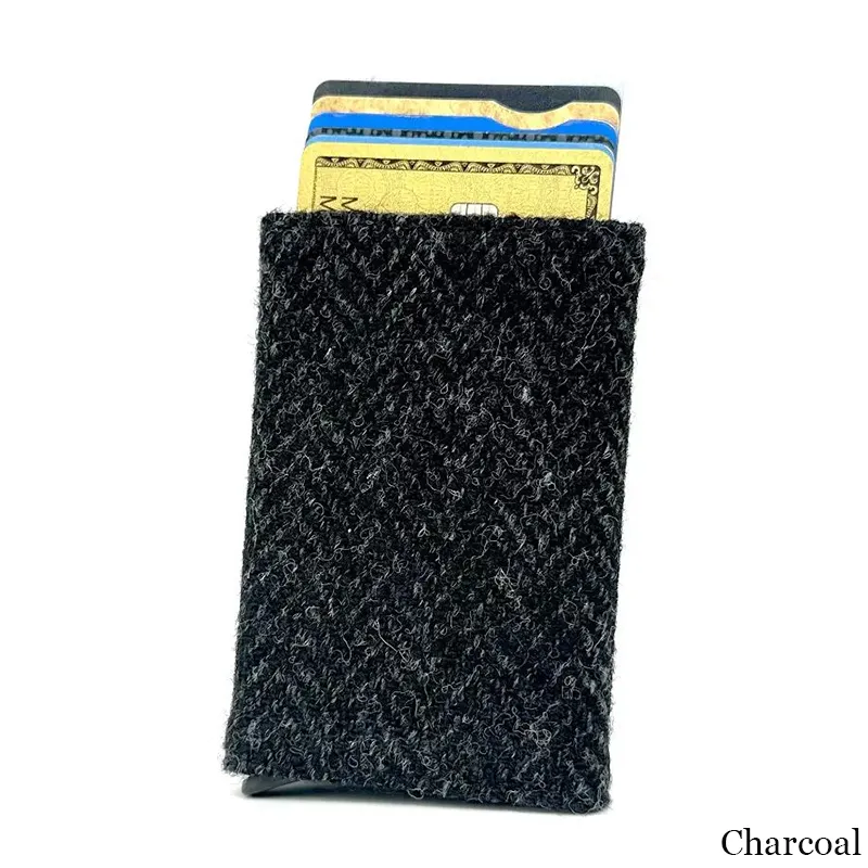 Authentic Harris Tweed Pop Up Credit Card Holder