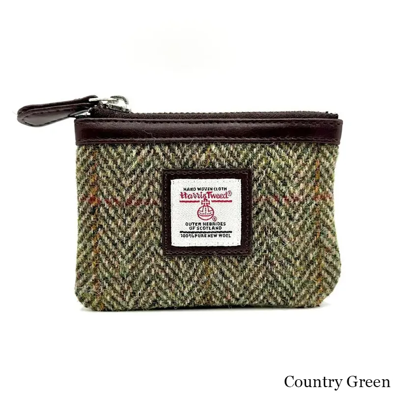 B40298 COUNTRY GREEN Colour Handcrafted Harris Tweed Coin Purse Gaelsong