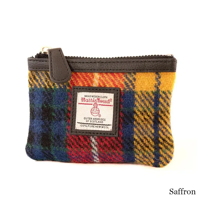 B40298 SAFFRON Colour Handcrafted Harris Tweed Coin Purse Gaelsong