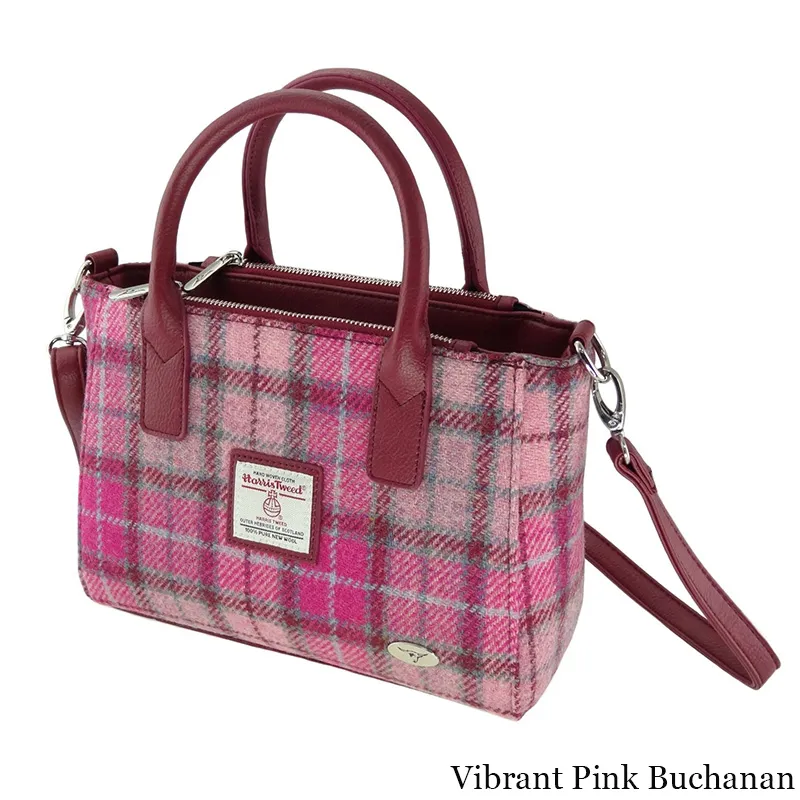 B40300 VIBRANT PINK BUCHANAN Colour Genuine Handwoven Harris Tweed Brora Bag Gaelsong