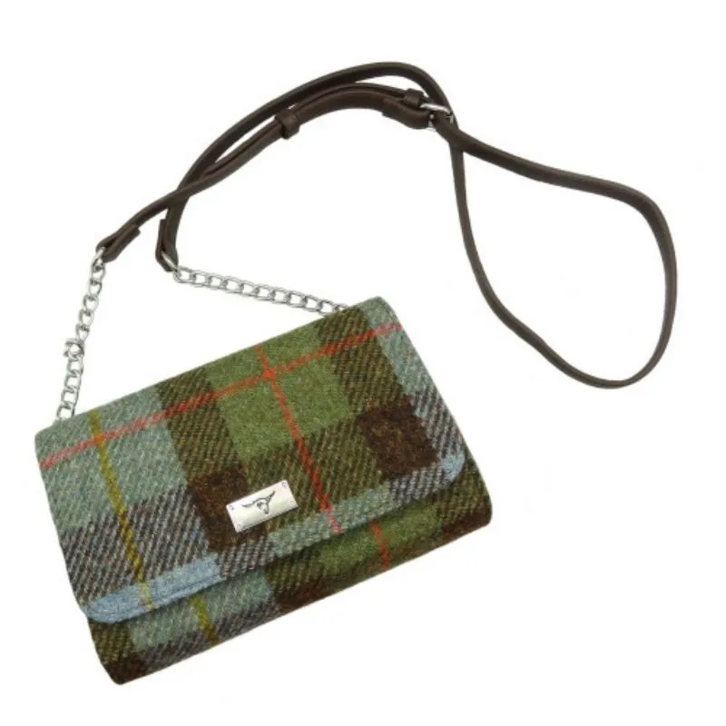 B40303 Harris Tweed Strathy Wallet Shoulder Bag Macleod Tartan Gaelsong