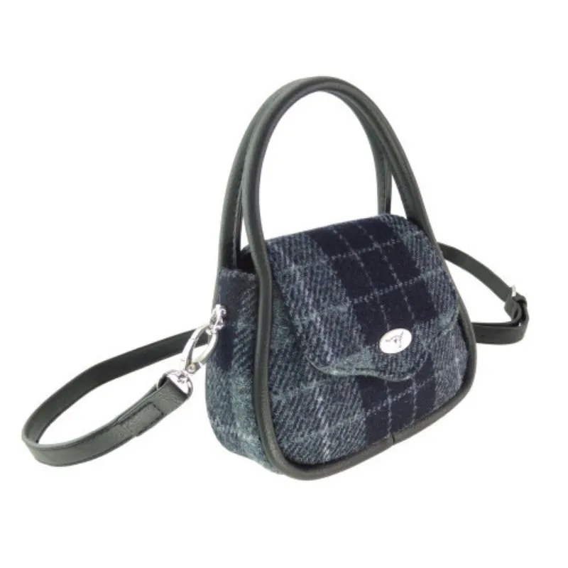 B40304 Ladies Mini Harris Tweed Buchan Bag Grey Black Gaelsong