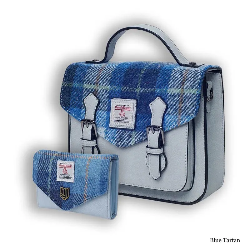 Harris Tweed Barrel Bag – Yellow Blue Check – Harris Tweed Shop