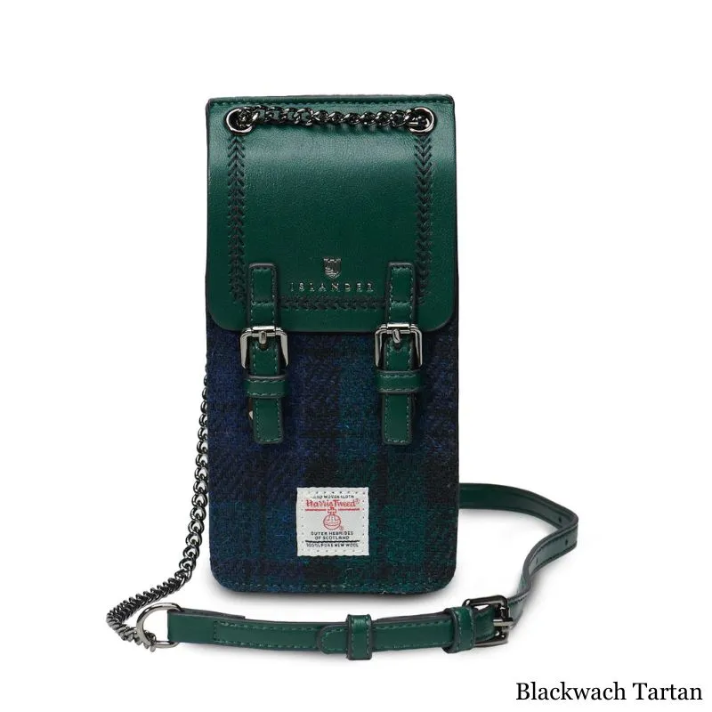 Harris Tweed Phone Pouch with Scottish Tartan 