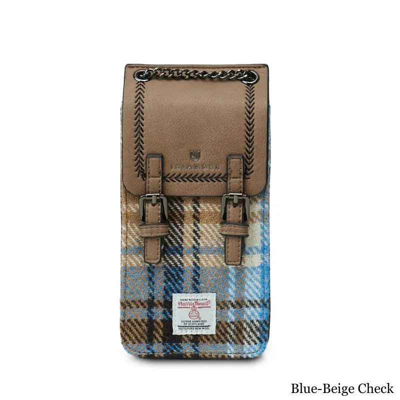 Harris Tweed Phone Pouch with Scottish Tartan 