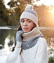 Sustainable Celtic Snood in Grey