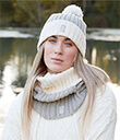 Sustainable Celtic Snood in Grey view 3