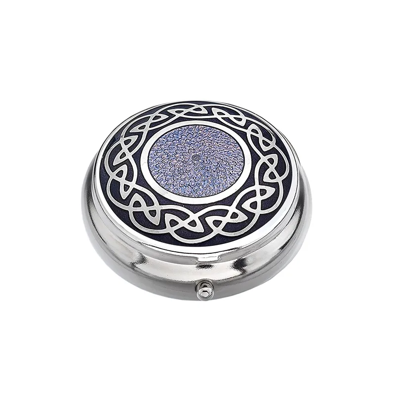 B90187 PURPLE Enameled Celtic Designed Pill Box Gaelsong