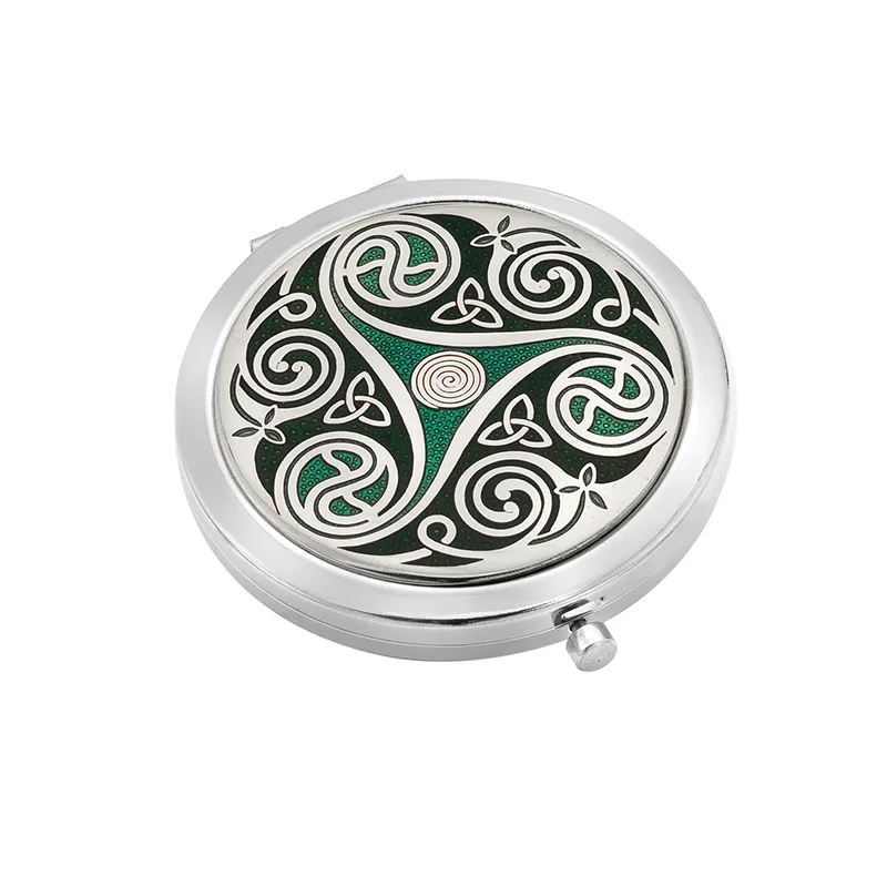 B90191 TRISKELE Colour Vintage Style Celtic Compact Mirror Gaelsong