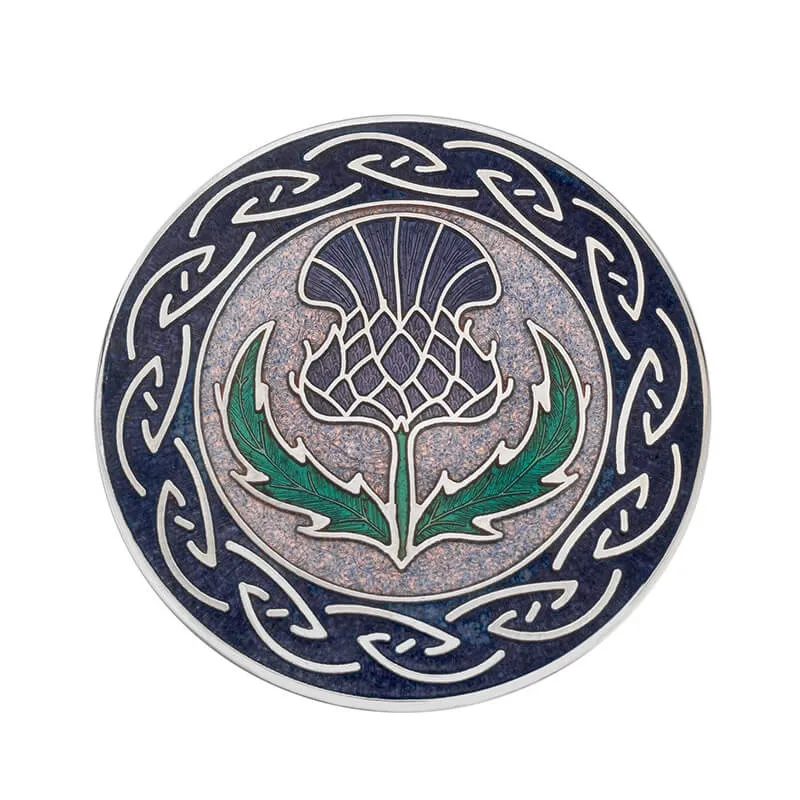 Thistle Flower Brooch - Purple & Green Enamel