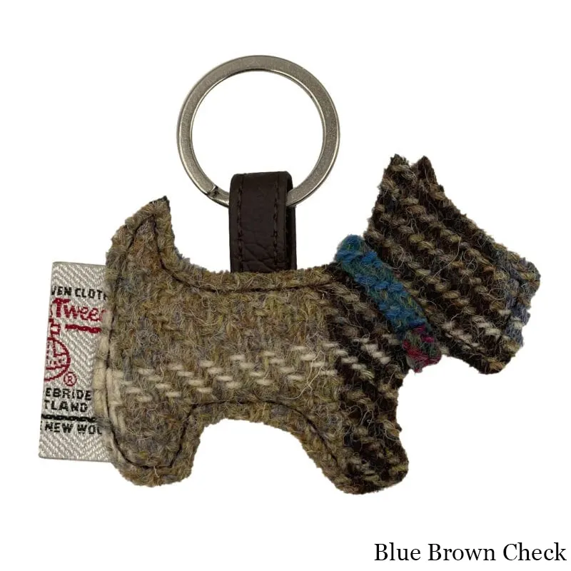 Dog Shaped Harris Tweed Keyring