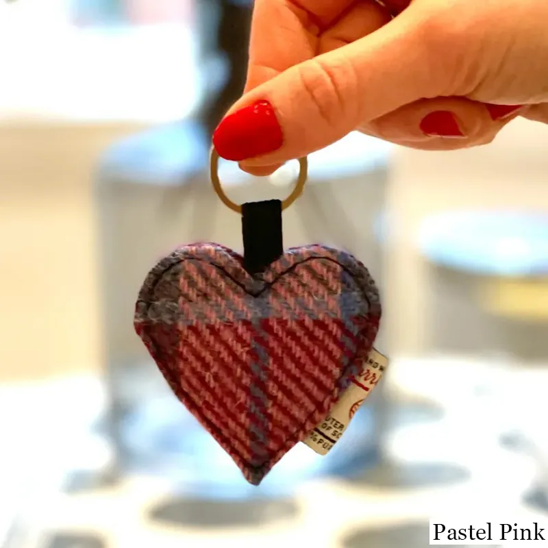 Heart Designed Harris Tweed Keyring view 7