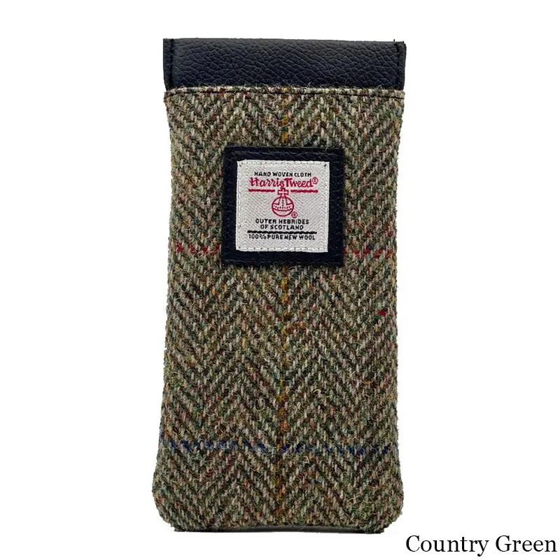B90205 COUNTRY GREEN Colour Handmade Harris Tweed Soft Glasses Case Gaelsong