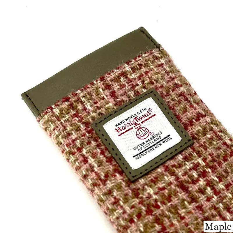 B90205 MAPLE Colour Handmade Harris Tweed Soft Glasses CaseCloseup View Gaelsong