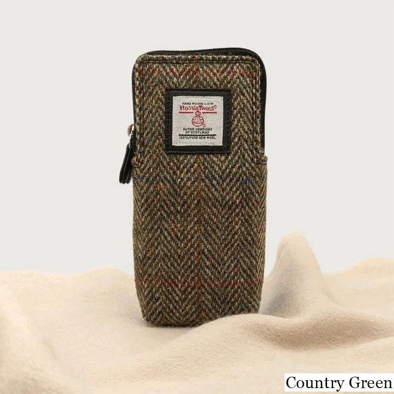 B90206 COUNTRY GREEN Colour Handwoven Harris Tweed Double Glasses Case Lifestyle Gaelsong