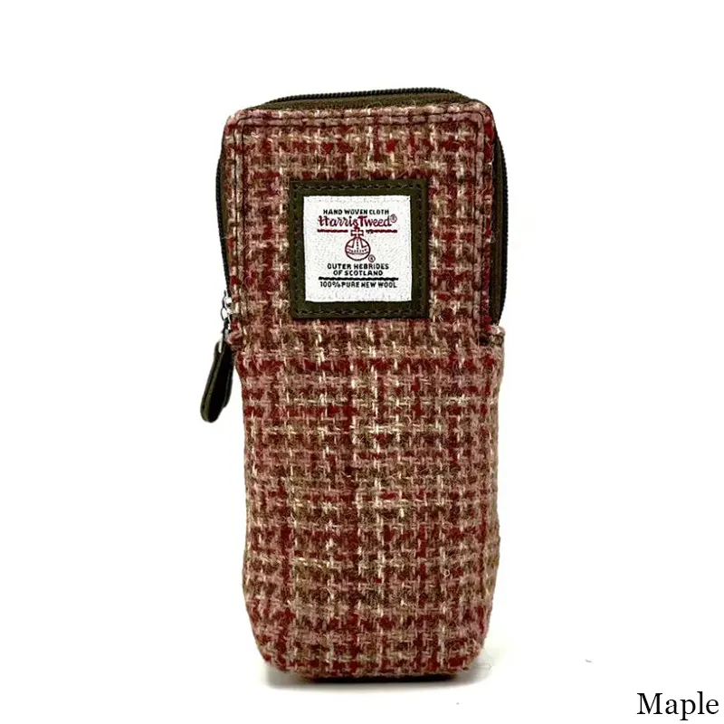 B90206 MAPLE Colour Handwoven Harris Tweed Double Glasses Case Gaelsong