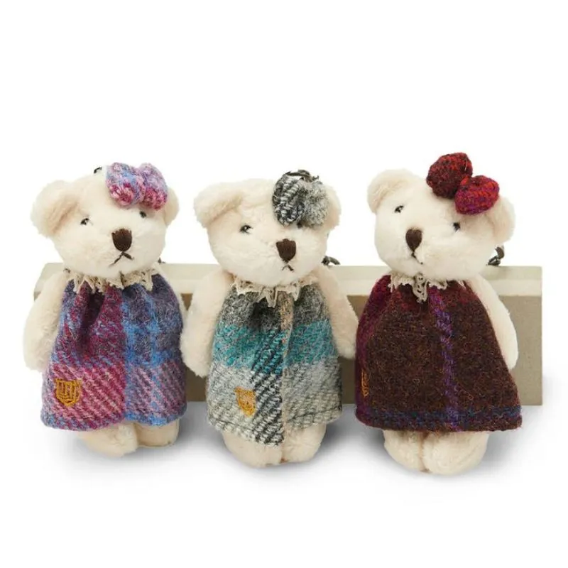 B90207 Handcrafted Teddy Bear Harris Tweed Keychain  Gaelsong