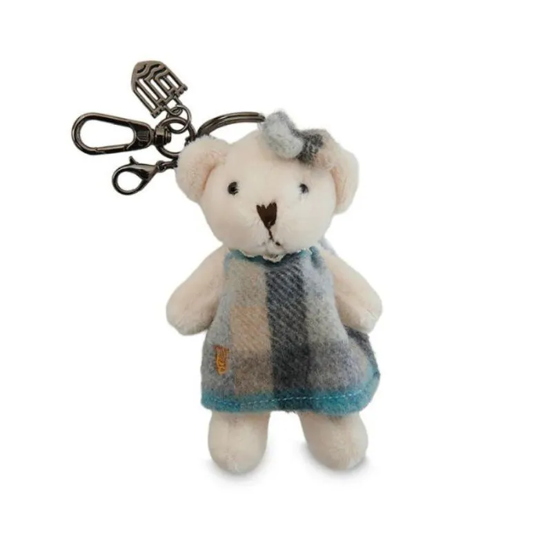 B90207 Handcrafted Teddy Bear Harris Tweed Keychain Islander Gaelsong