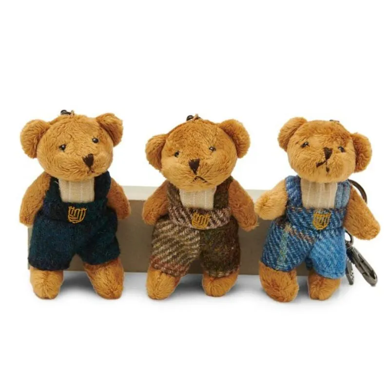 B90207 Handcrafted Teddy Bear Harris Tweed Keychain Gaelsong