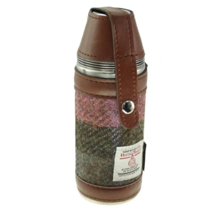 Harris Tweed Steel Flask with Cups