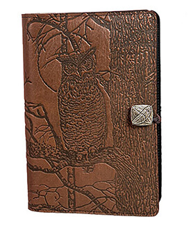 Large Embossed Leather Owl Journal
