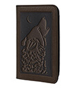 Wolf Song Checkbook Cover Leather Chocolate Color 1 Gaelsong