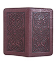 Celtic Hounds Checkbook Cover Wine Leather 2 Gaelsong