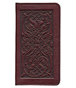 Celtic Hounds Checkbook Cover Wine Leather 3 Gaelsong