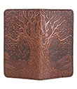 Druid's Oak Checkbook Cover Brown Leather 2 Gaelsong