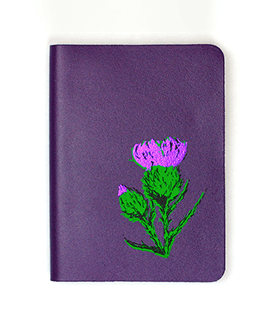 Small Scottish Thistle Leather Journal