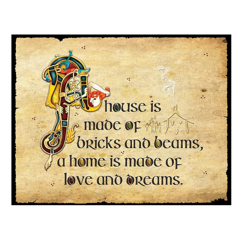 Wooden A House is Made Antique Style Wall Art