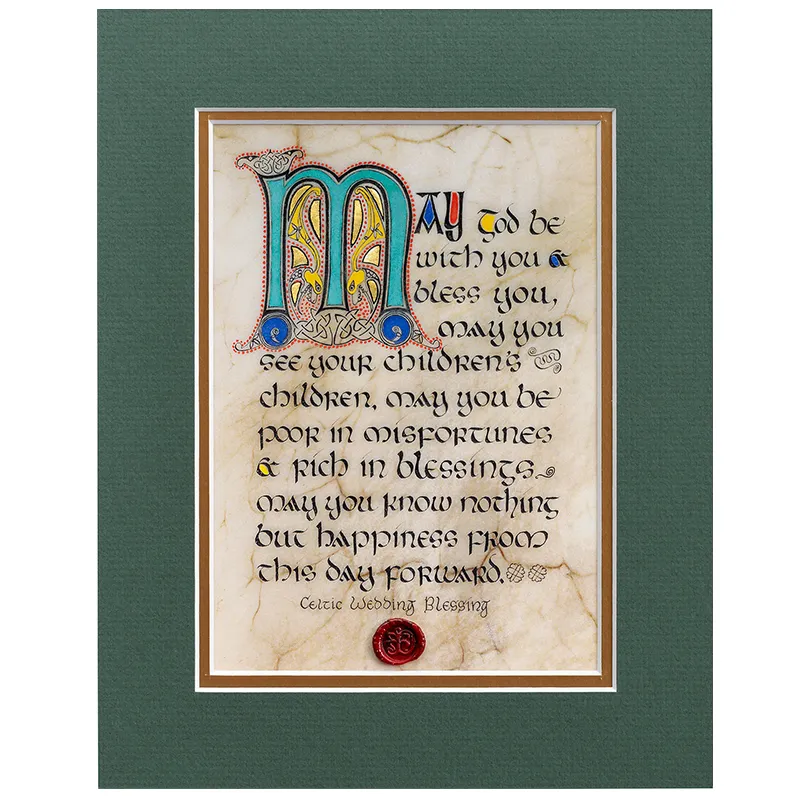 D10956 UNFRAMED Wedding Blessing Art Nouveau Celtic Wall Print Gaelsong