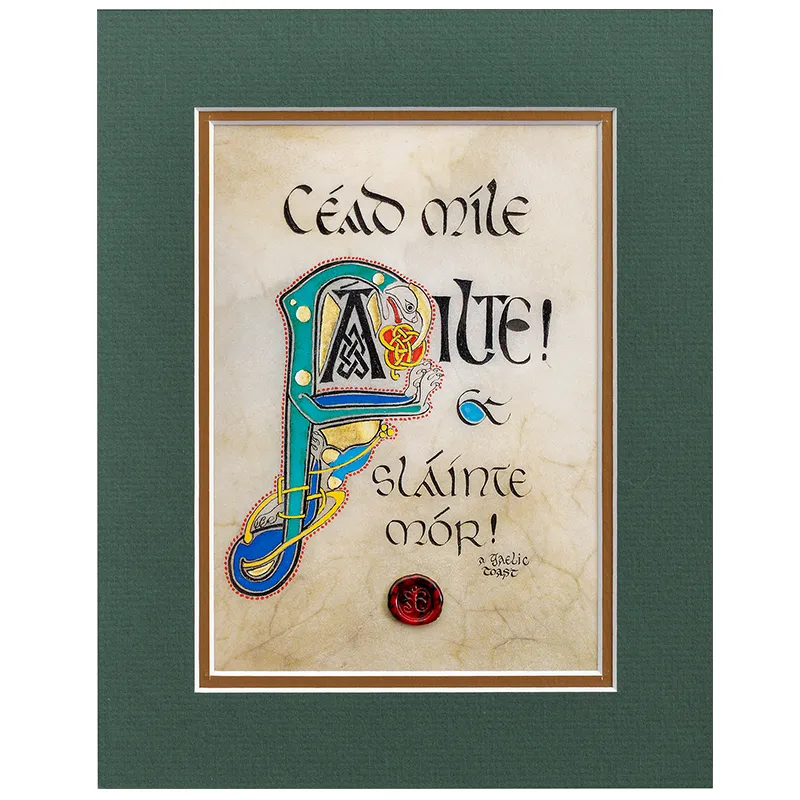 D10957 UNFRAMED Cead Mile Failte Gaelic Wall Print Gaelsong