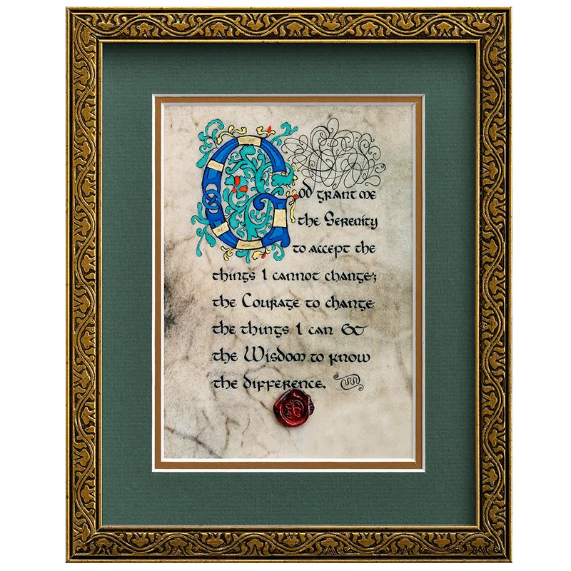 D10958 GILDED FRAME Authentic Irish Serenity Prayer Art Wall Print Gaelsong