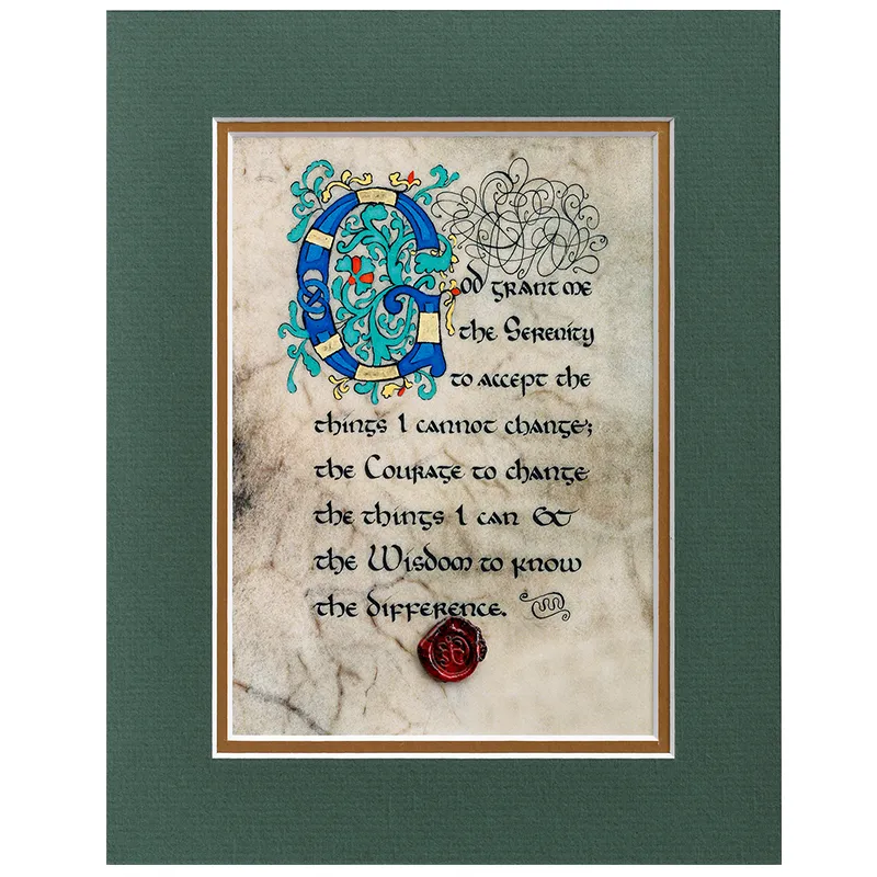 Authentic Irish Serenity Prayer Art Wall Print