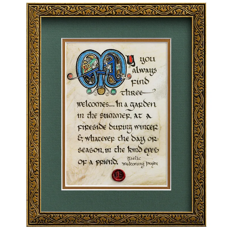 Three Welcomes Blessing Celtic Wall Artwork