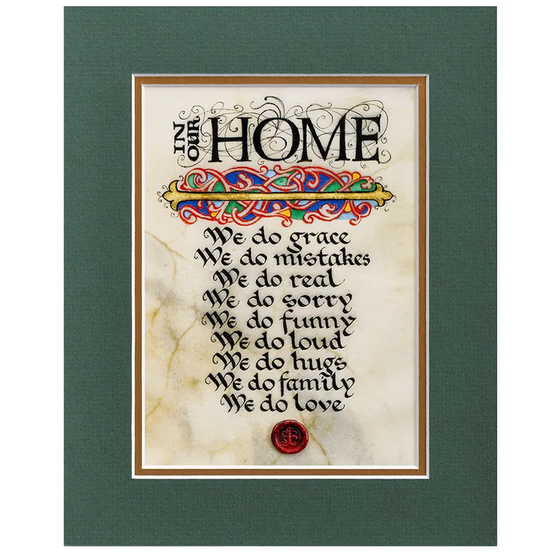 D10960 UNFRAMED Colour Art Nouveau In Our Home Celtic Wall Illustration Gaelsong