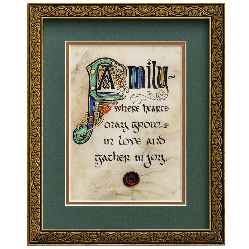 D10965 GILDED FRAME Traditional Family Blessing Celtic Inspired Art Gaelsong