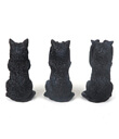 See No Evil Kitties Figurines Made of Polystone Black Gaelsong