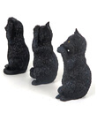 See No Evil Kitties Figurines Made of Polystone Black Gaelsong