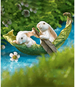Two Bunnies on a Leaf view 2
