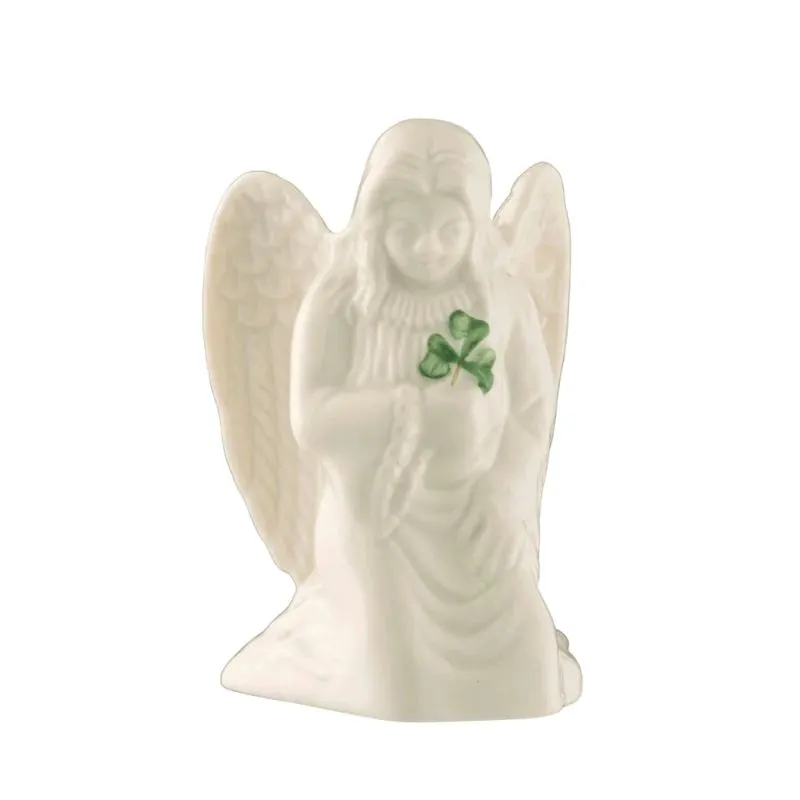 Handmade Parian China Angel Statue with Shamrocks
