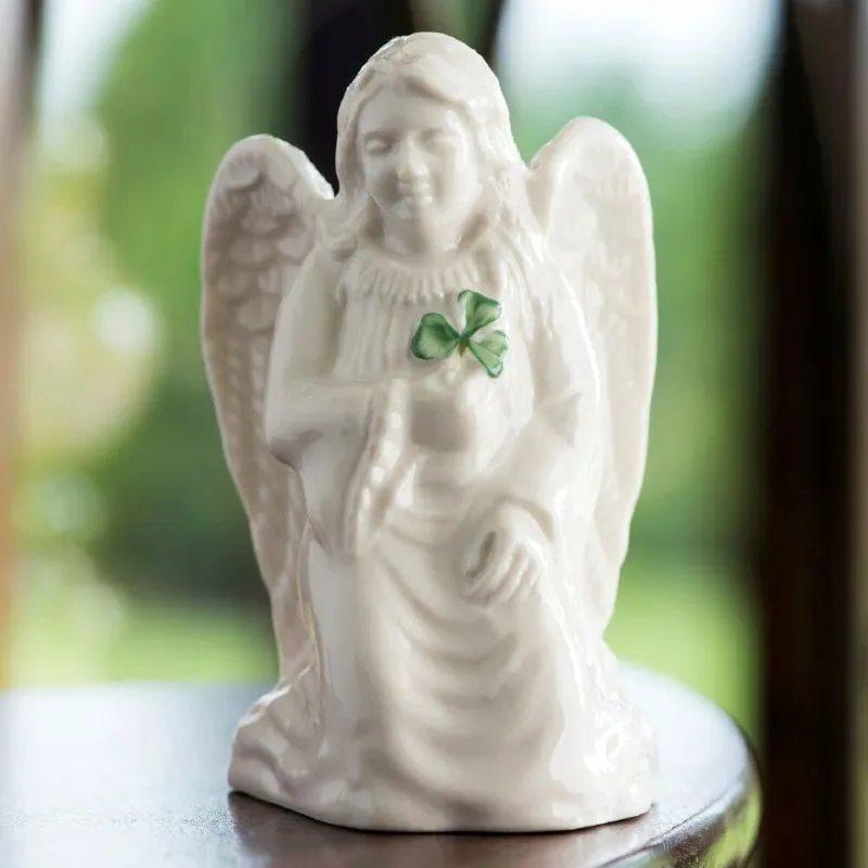 D21190 Handmade Parian China Angel Statue with Shamrocks Lifestyle Gaelsong